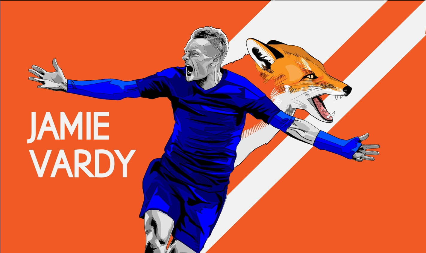 Jamie Vardy Fox Orange Background Background