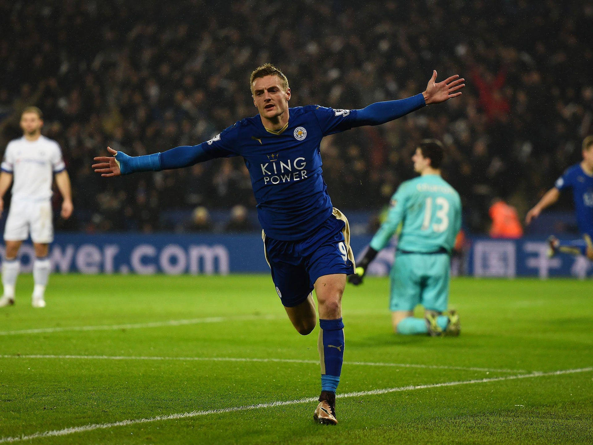 Jamie Vardy Happy Running Goal Background