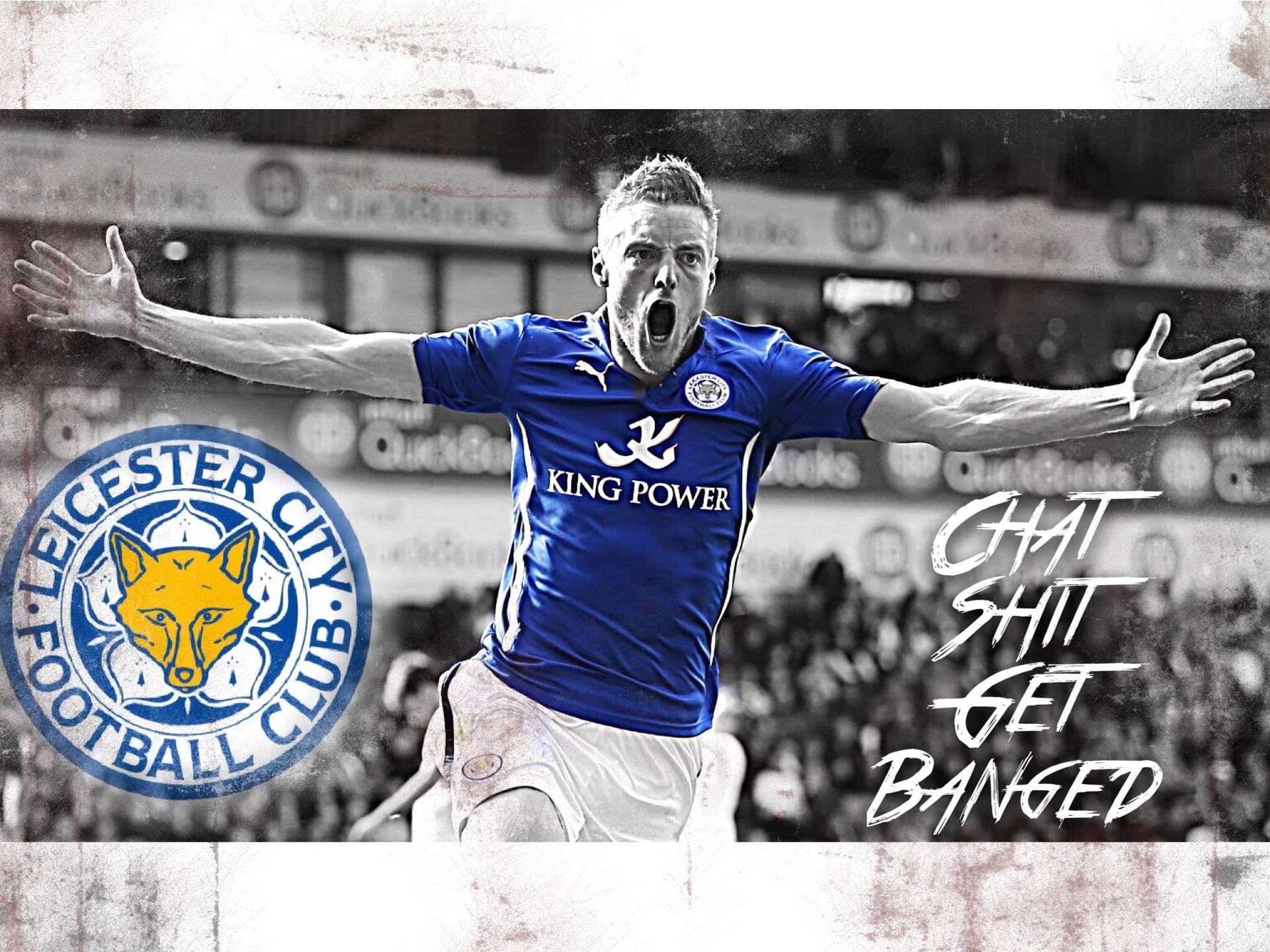 Jamie Vardy Monochrome Quote Background