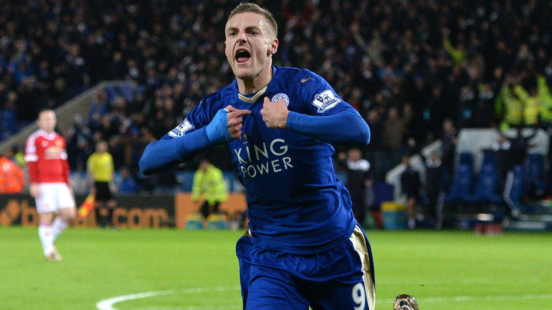 Jamie Vardy Pointing And Roaring Background