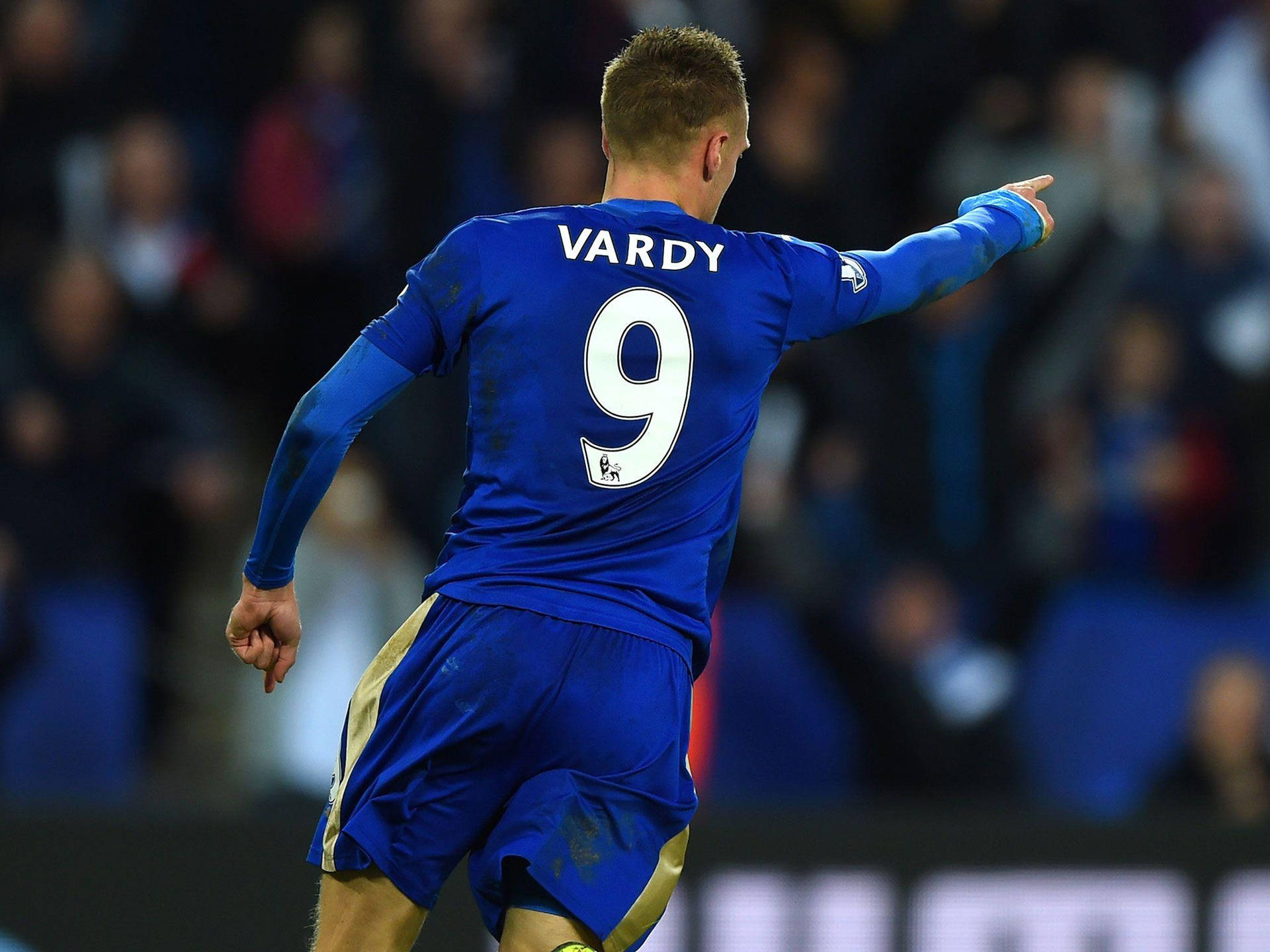 Jamie Vardy Pointing Forwards Background