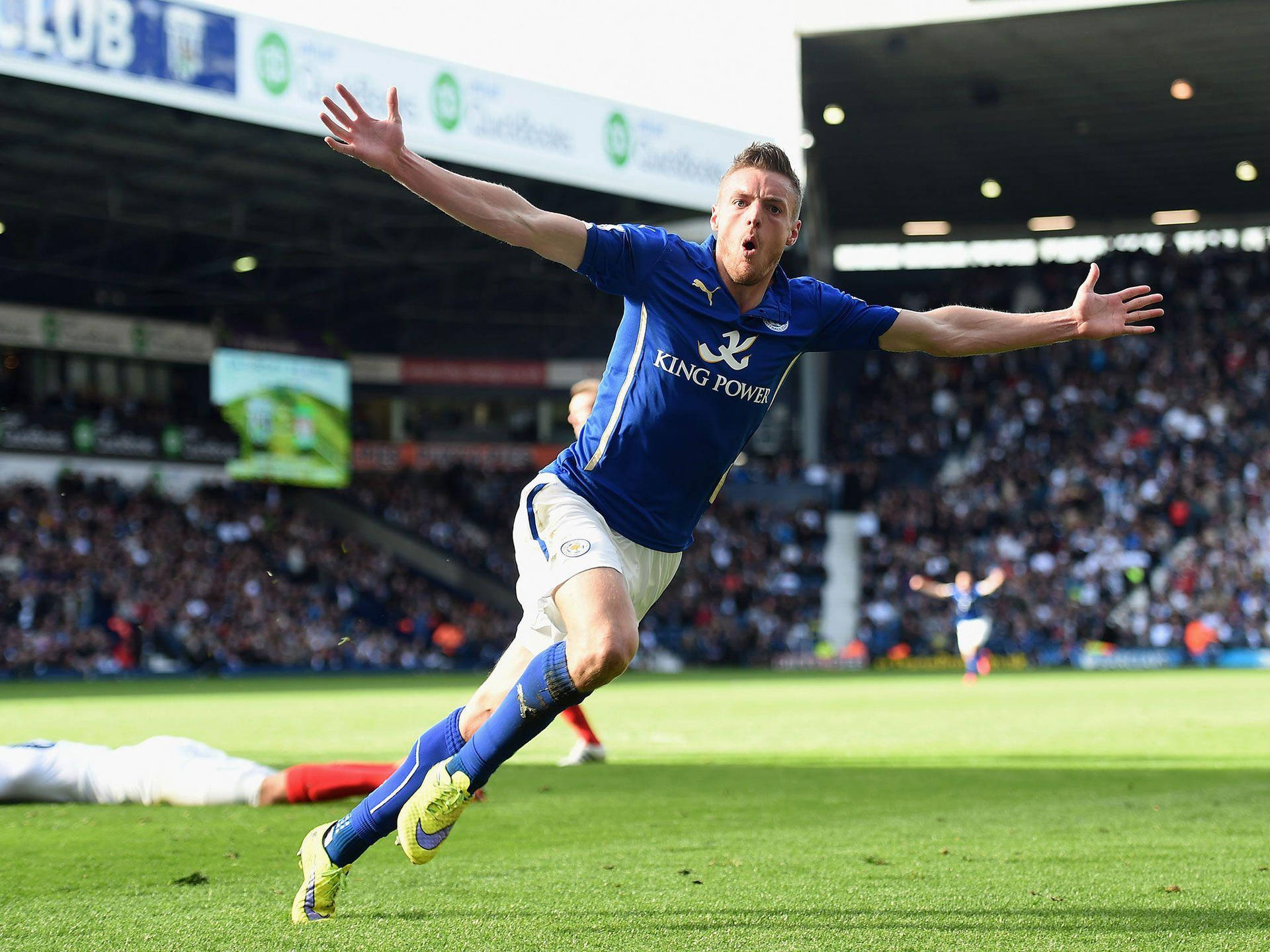 Jamie Vardy Skipping Celebration Background