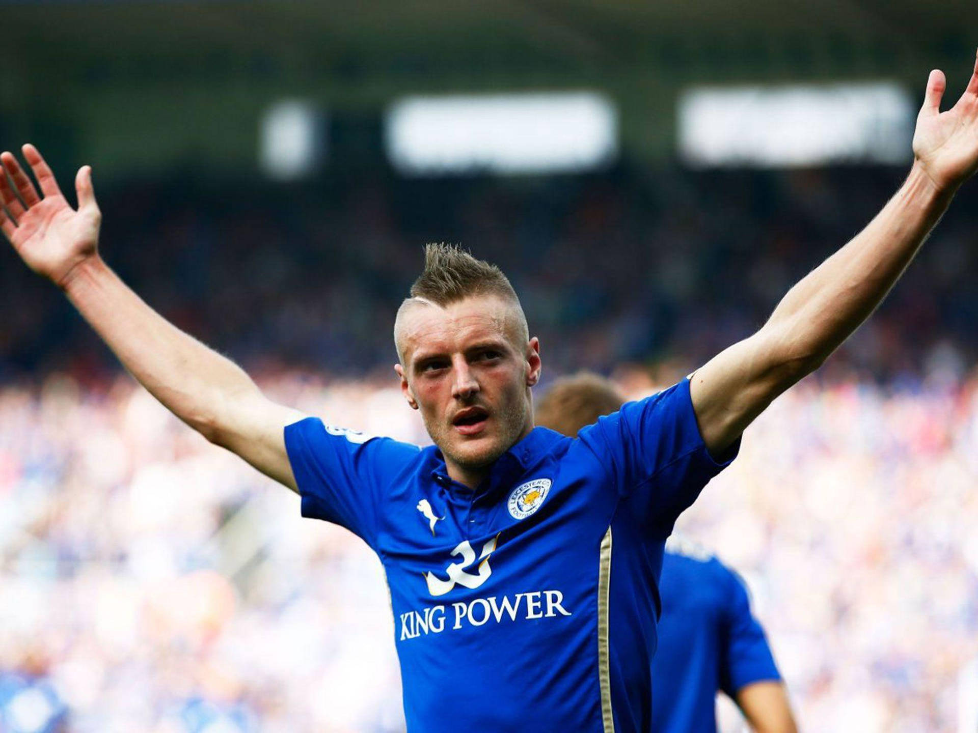 Jamie Vardy V Arms Upset Background