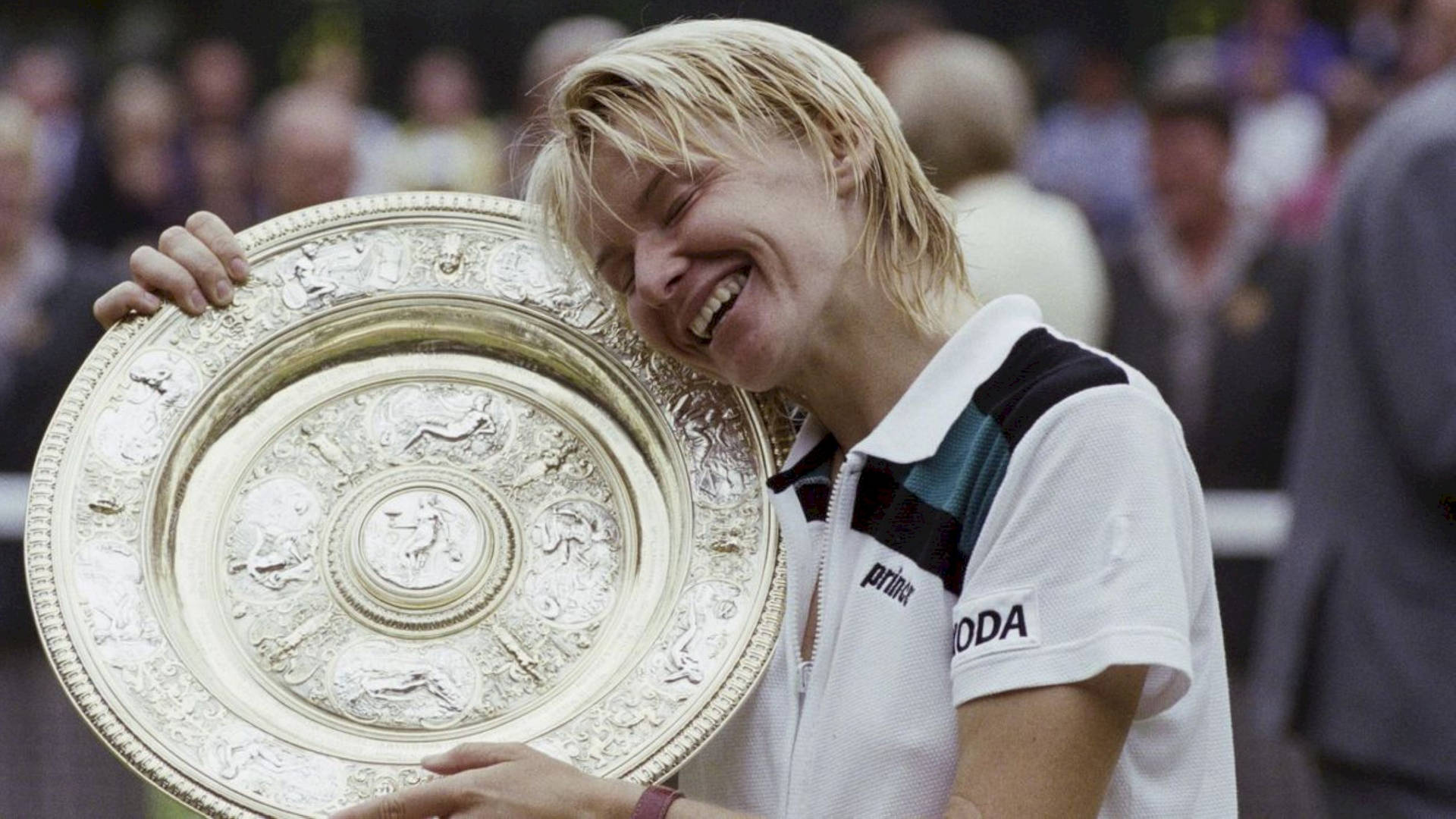 Jana Novotna, Celebrating Victory With Trophy