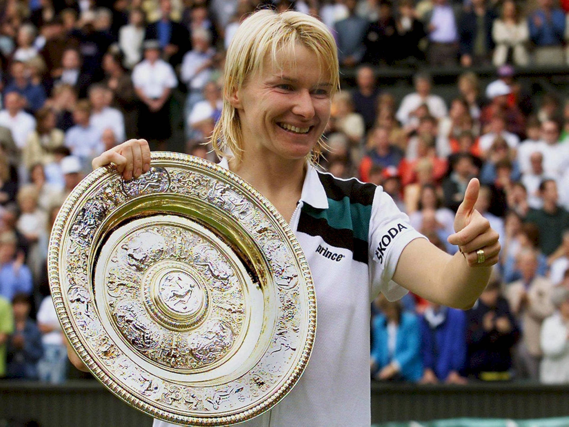 Jana Novotna Giving Thumbs Up Background