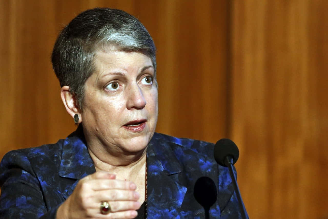 Janet Napolitano Looks Surprised Background