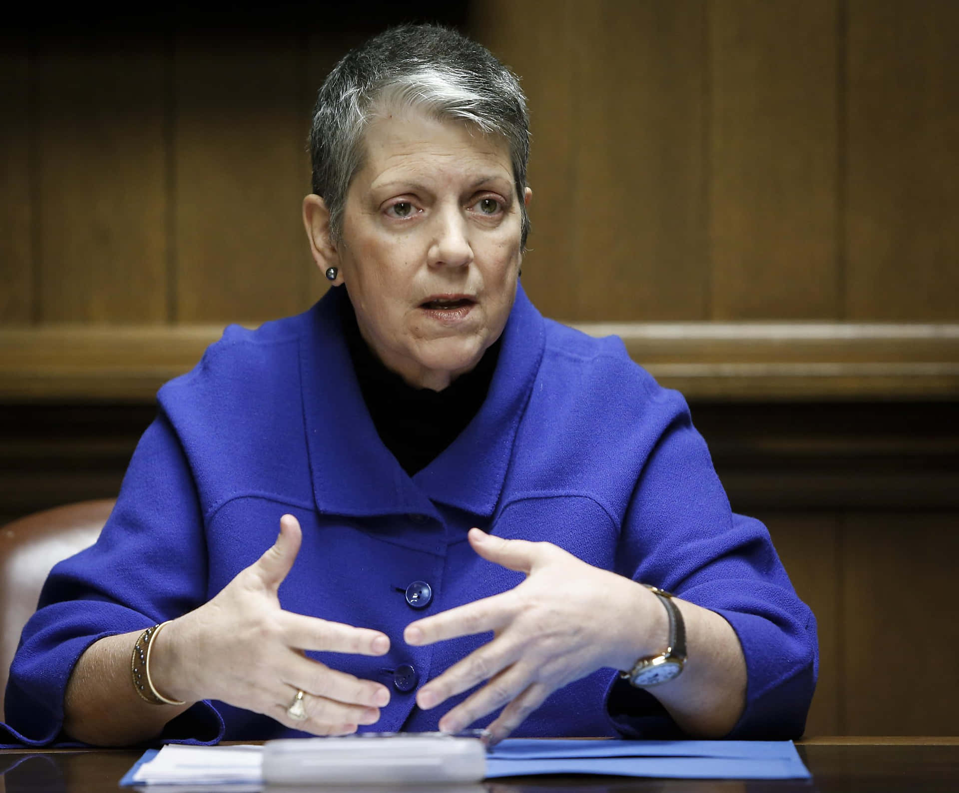 Janet Napolitano Wearing A Watch Background
