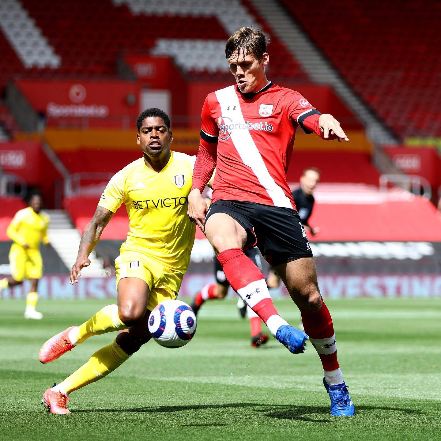 Jannik Vestergaard About To Kick The Ball