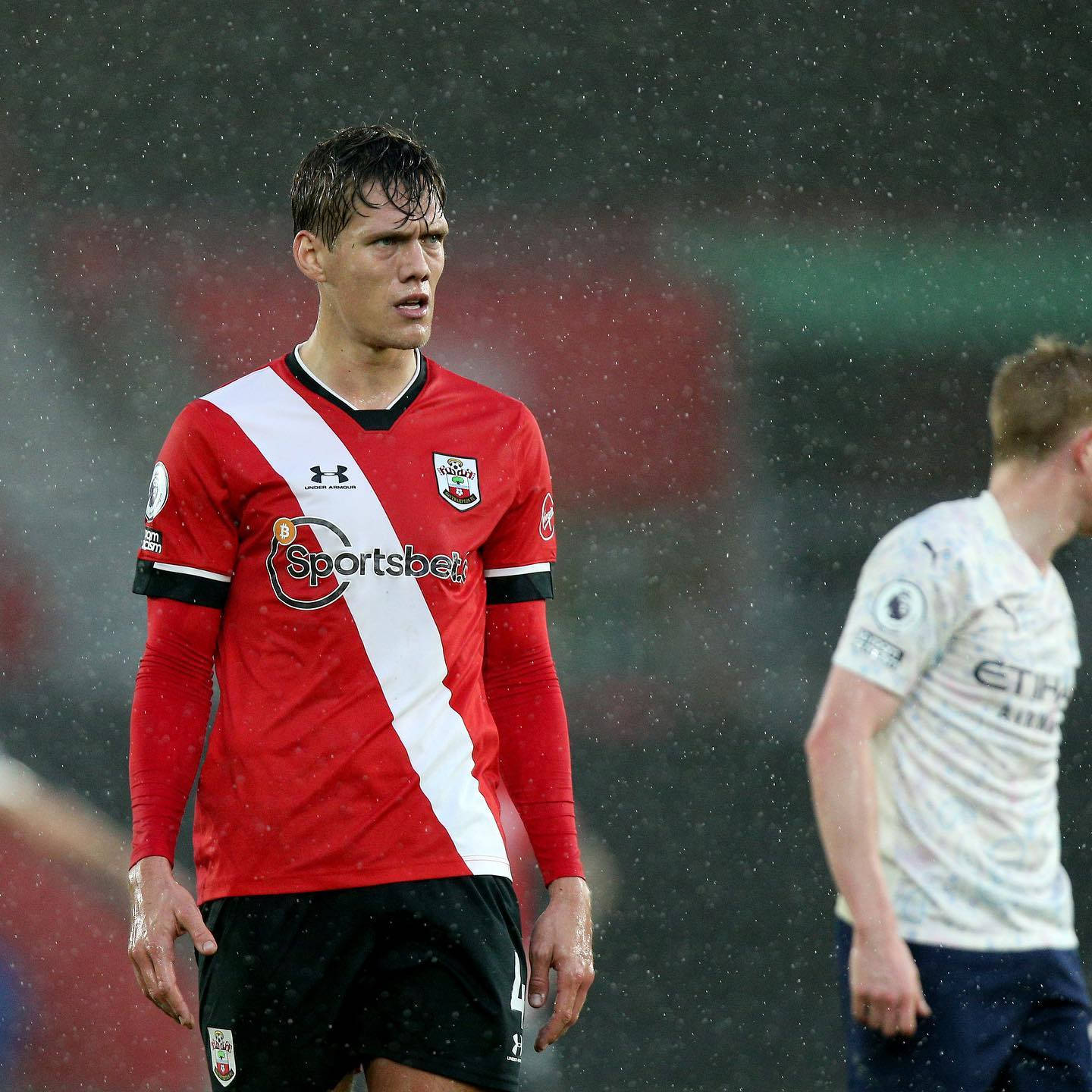 Jannik Vestergaard During Rainy Game