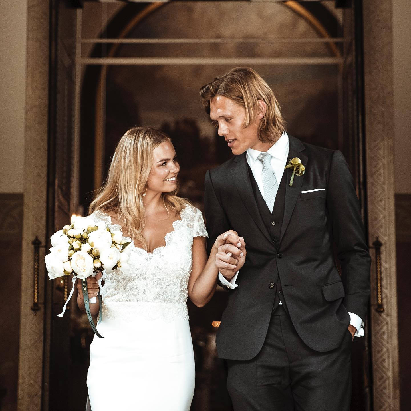 Jannik Vestergaard With Wife Pernille Vennike Background