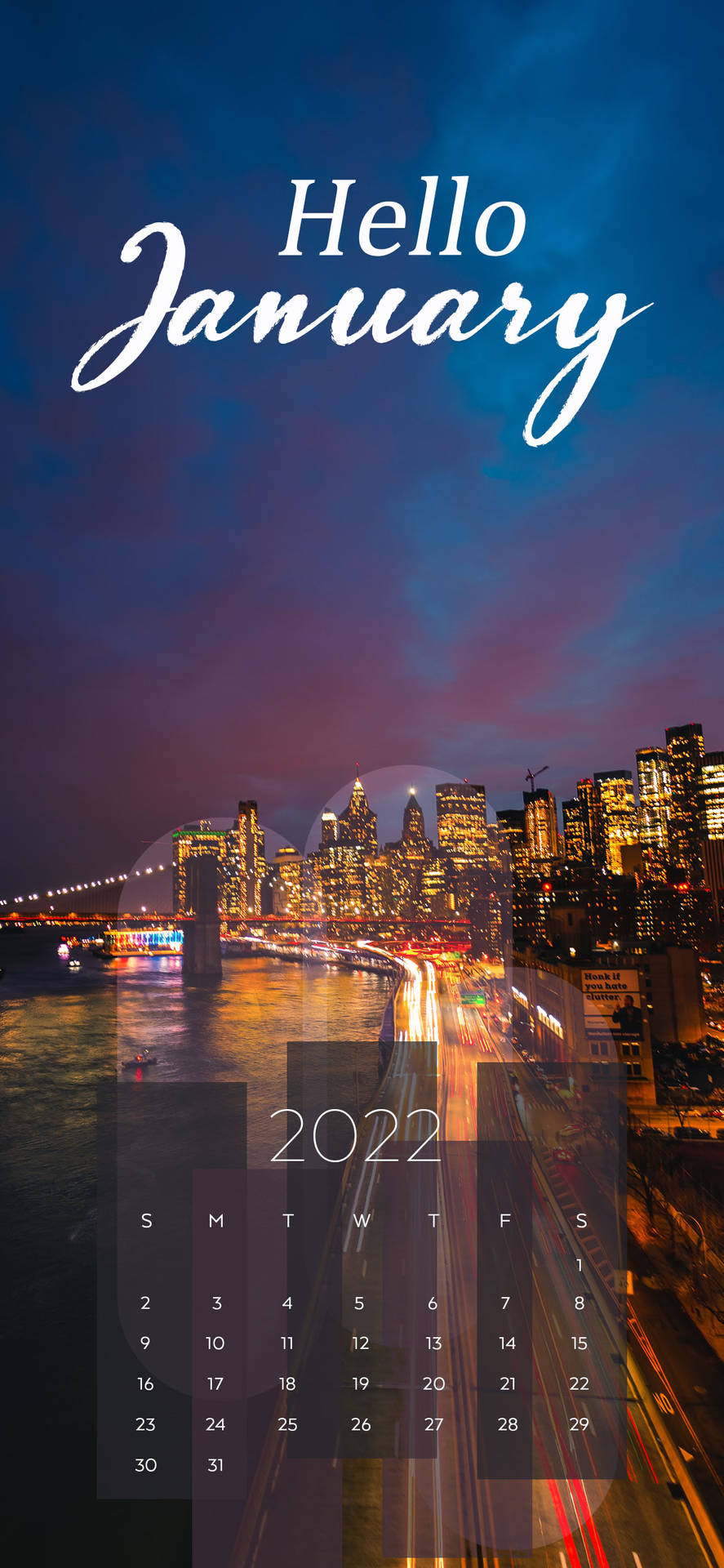 January 2022 City Lights Background