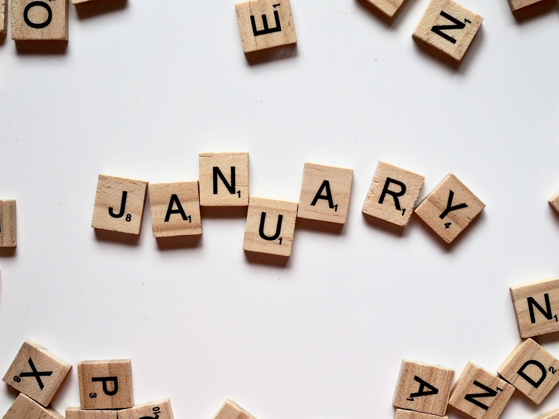 January Scrabble Letter Tiles