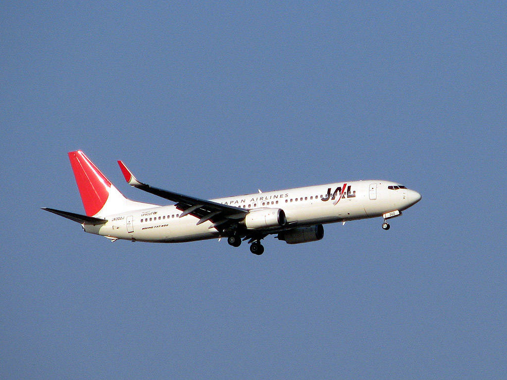 Japan Airlines Flying Blue Background