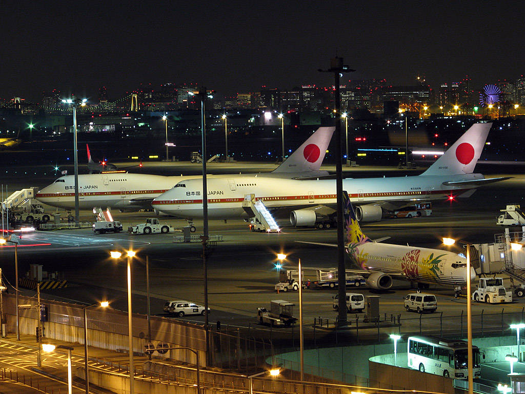 Japan Airlines Night Apron Background