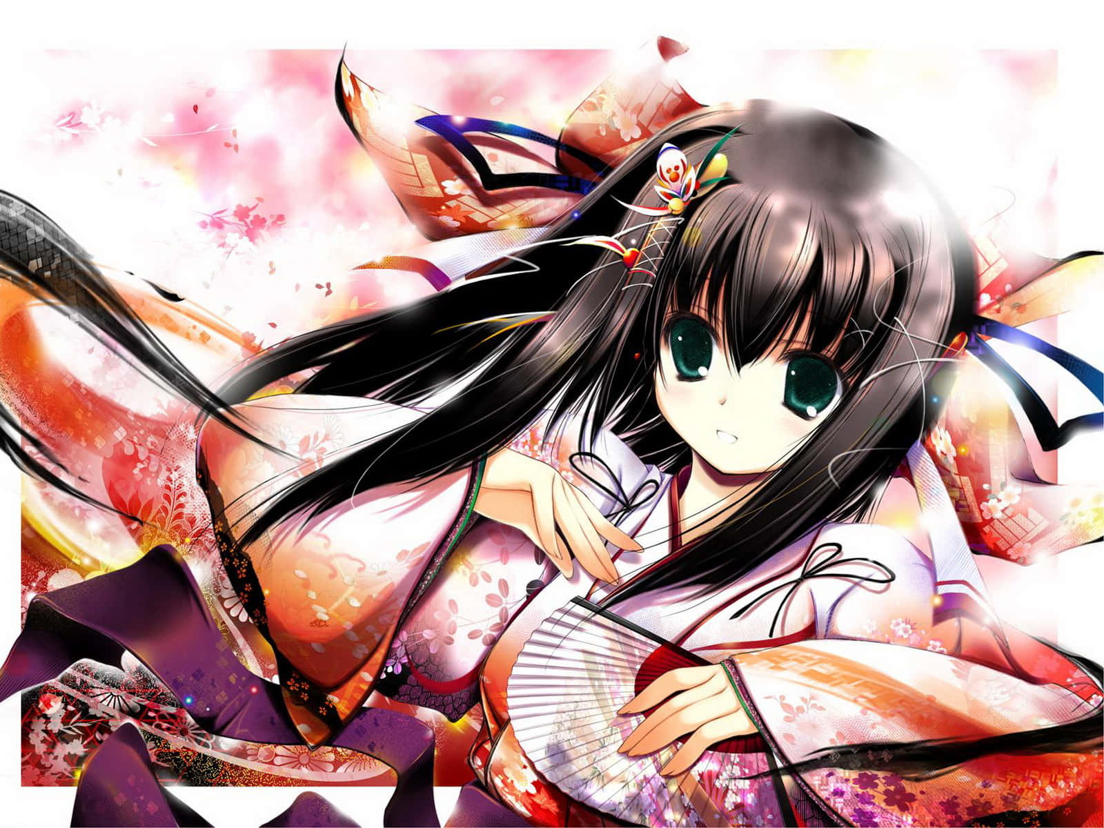Japan Anime Girl In Kimono
