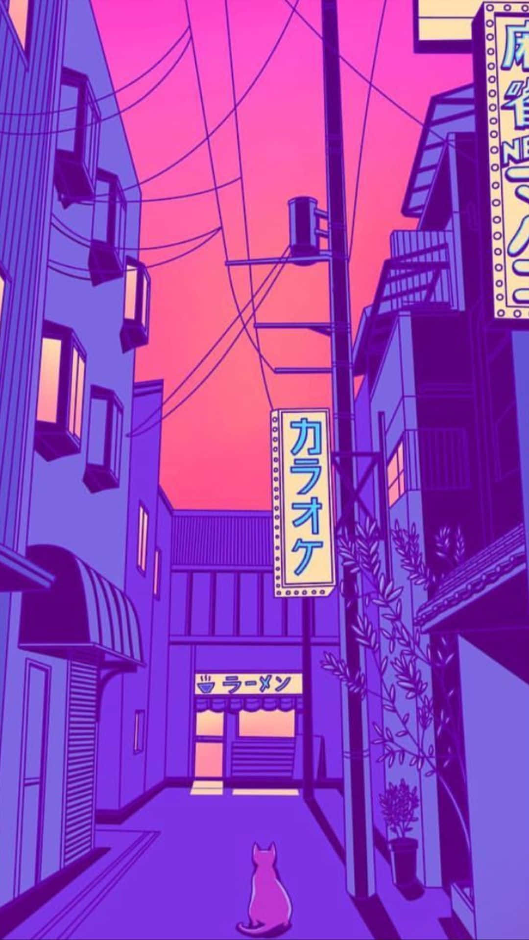 Japan Anime Pastel City