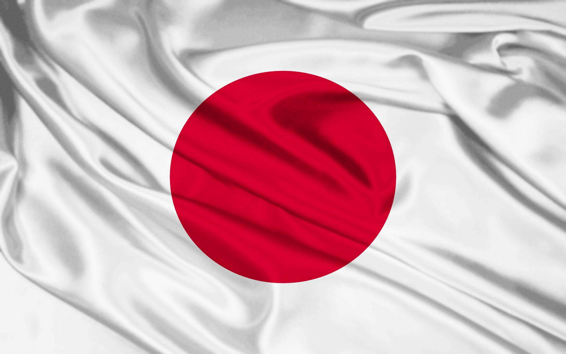 Japan Flag Made Of Silk Fabric Background