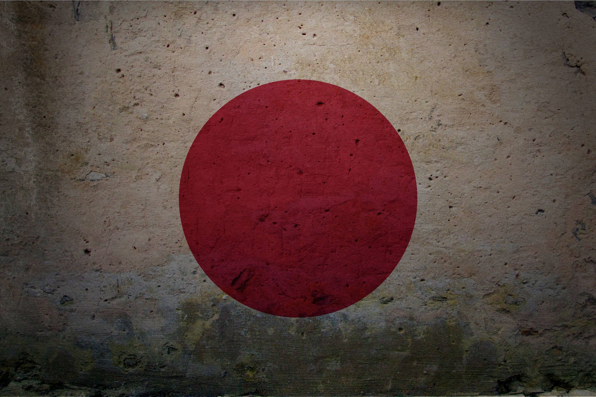 Japan Flag On An Old Wall Background