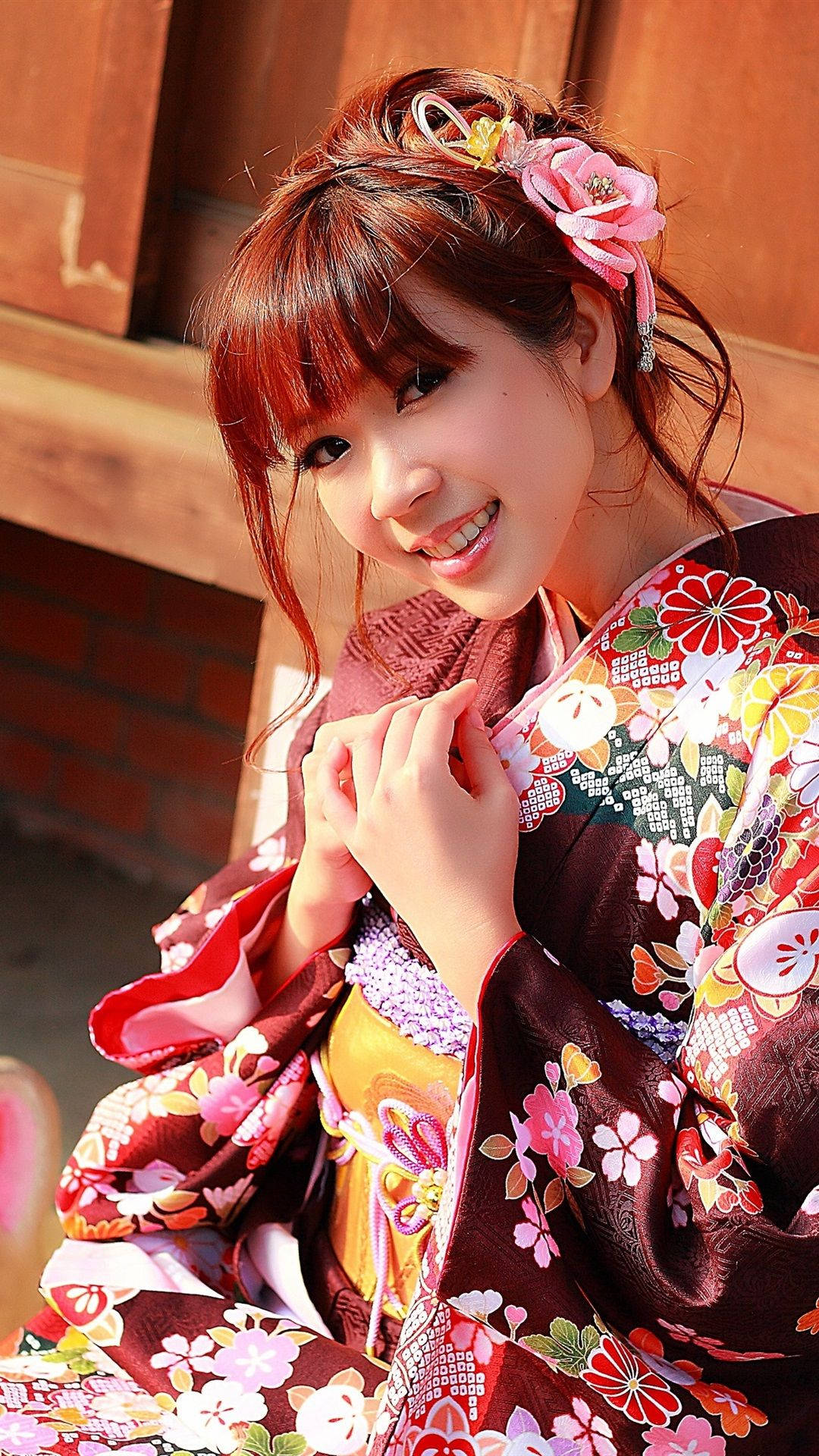 Japan Girl Kimono Sweet Smile