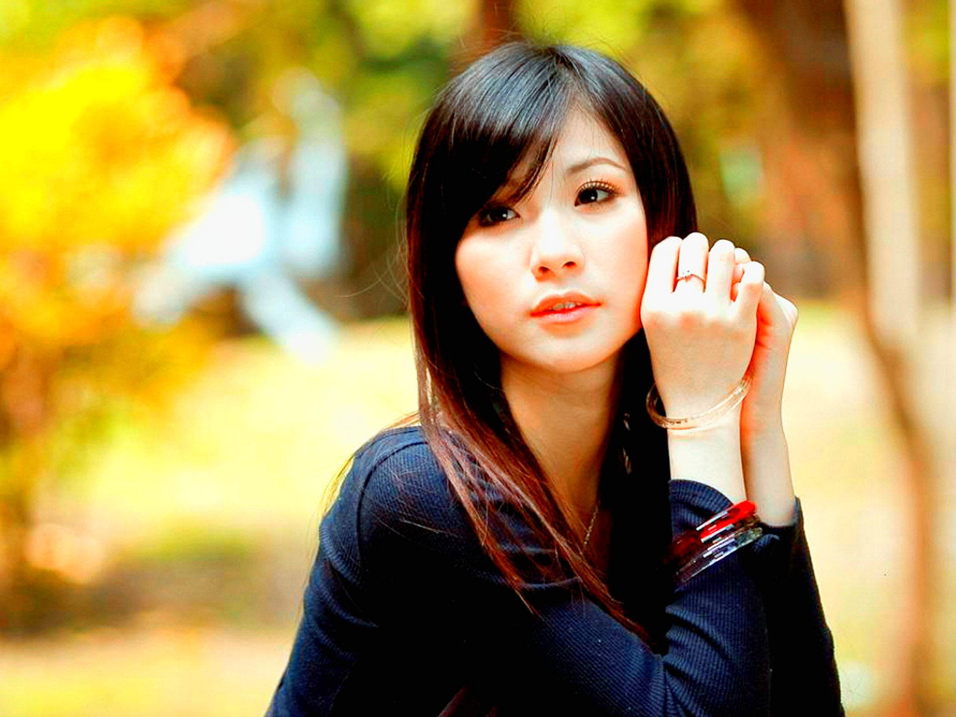 Japan Girl Long Black Hair Background