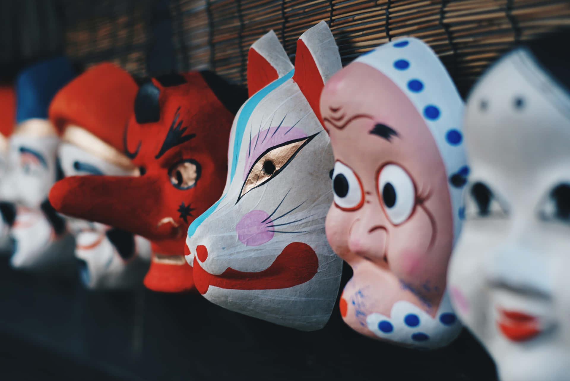 Japan's Traditional Masks Background