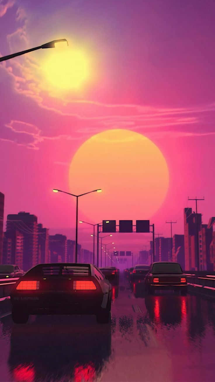 Japan Sunset For 80s Aesthetic Iphone Background