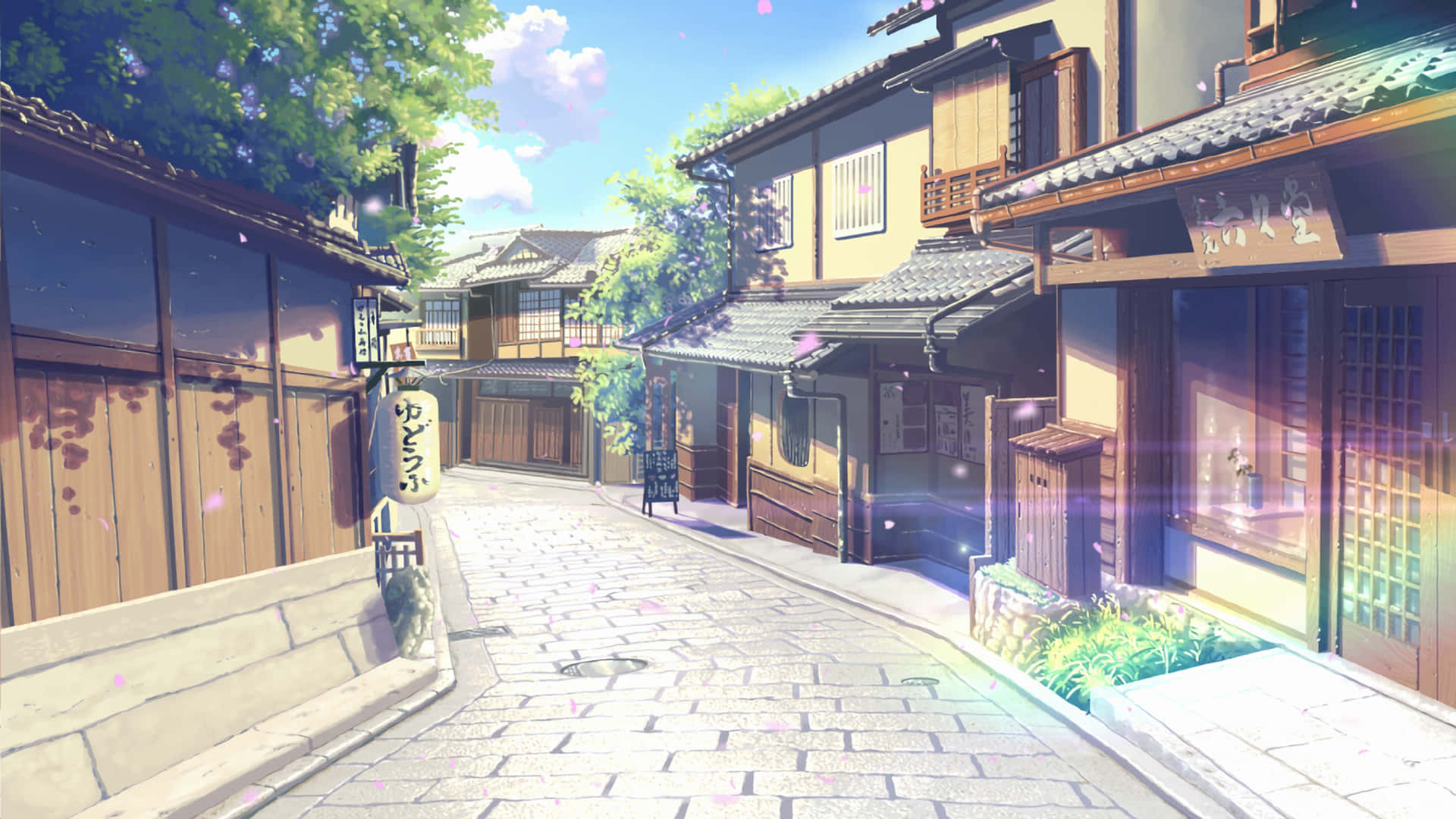 Japanese Aesthetic Houses Art Desktop Background