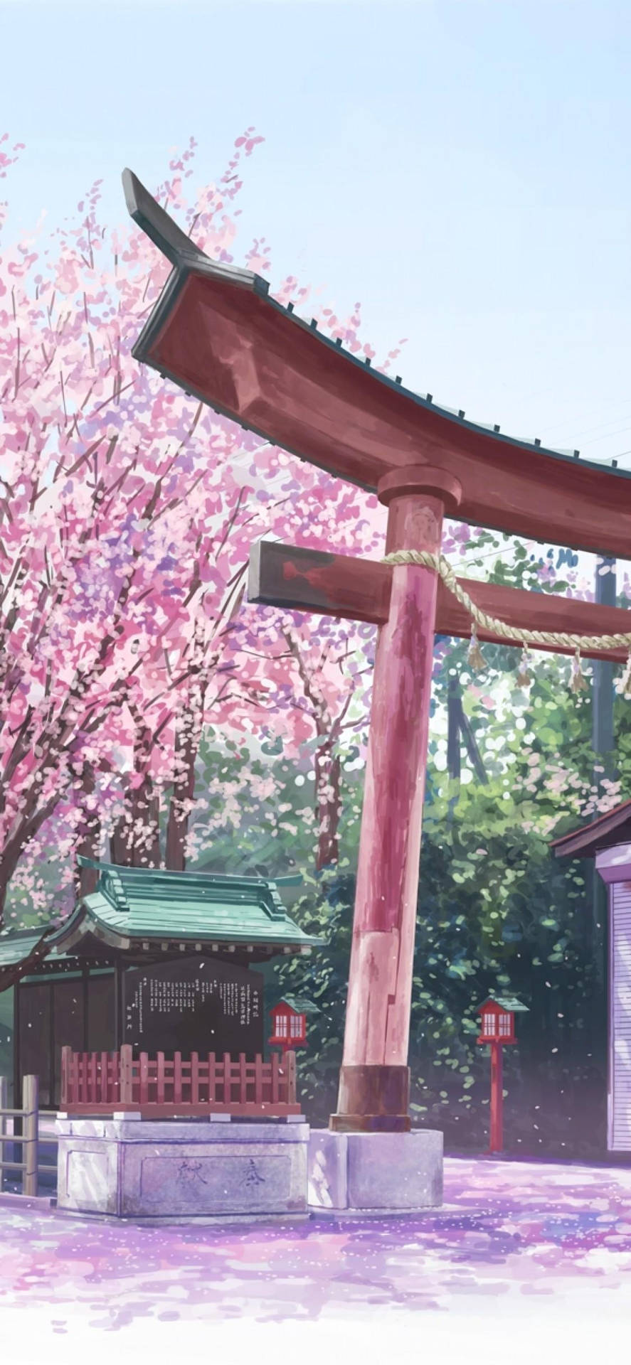 Japanese Aesthetic Iphone Torii And Sakura Tree