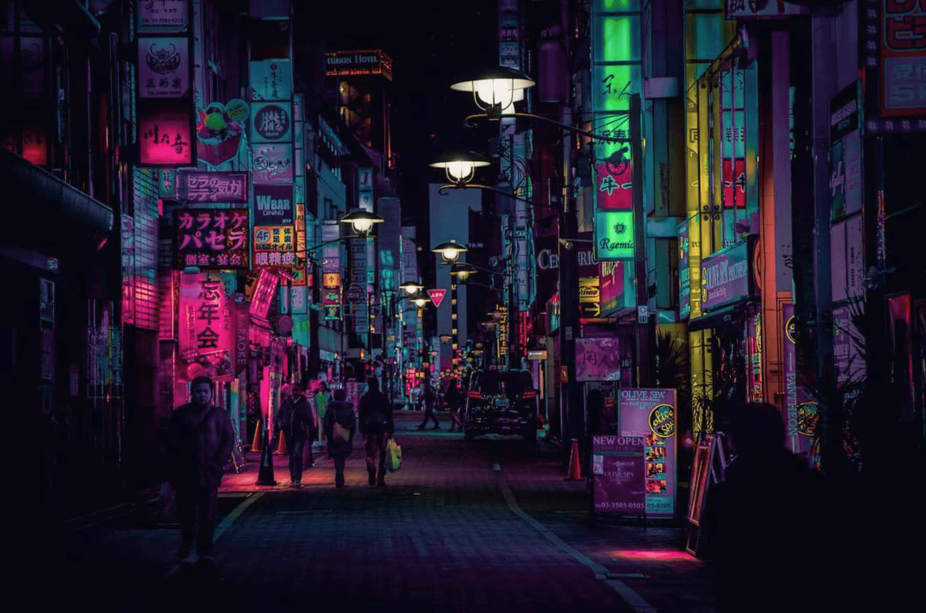 Japanese Aesthetic Shop Signs Desktop Background