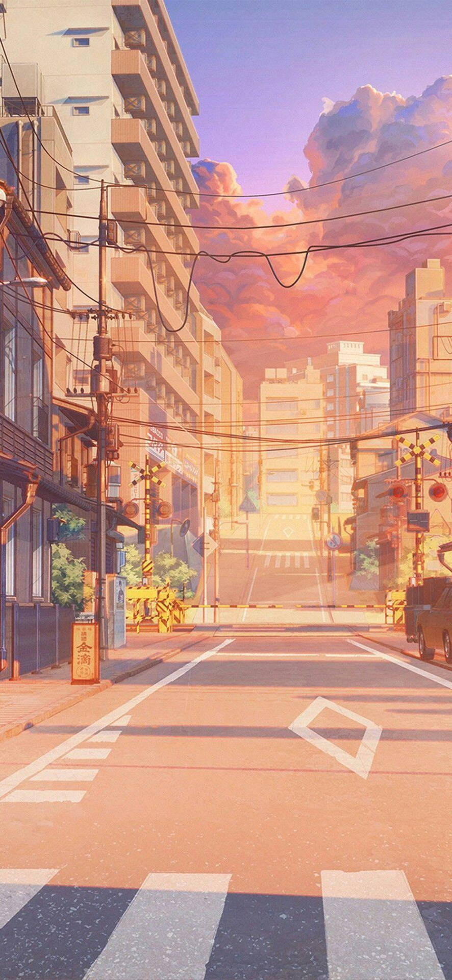 Japanese Aesthetic - Soft Pastel Street As Iphone Wallpaper