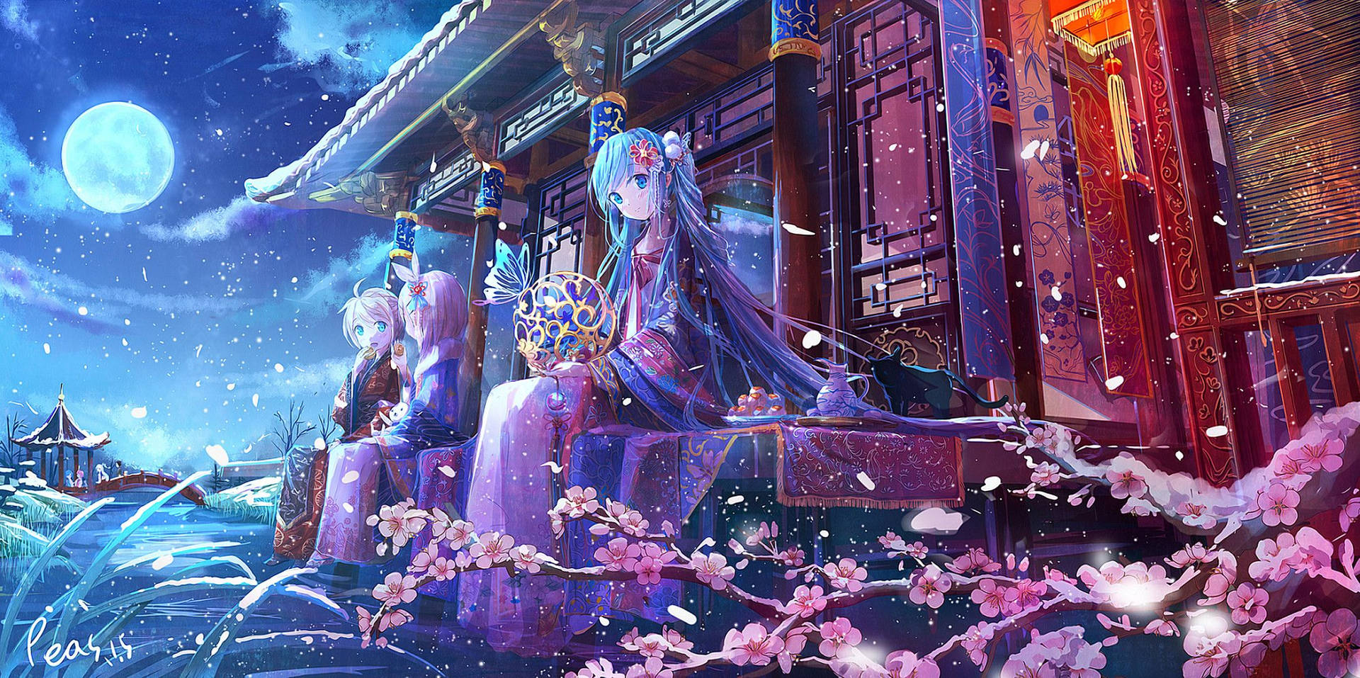 Japanese Anime Music Dreamy Oriental Girl Background