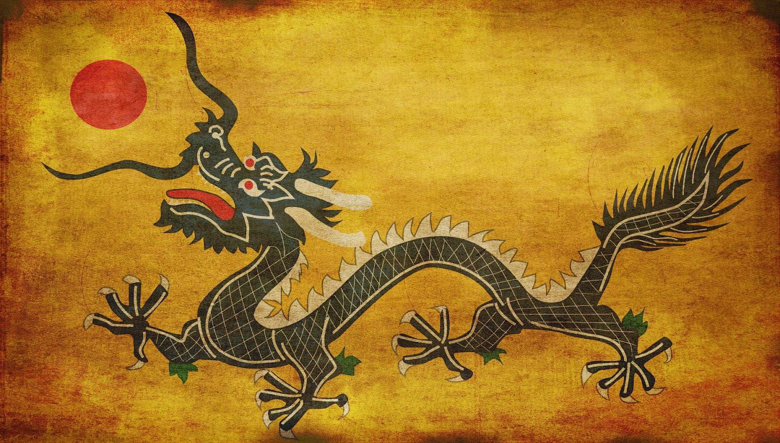 Japanese Dragon Pc Red Sun Background