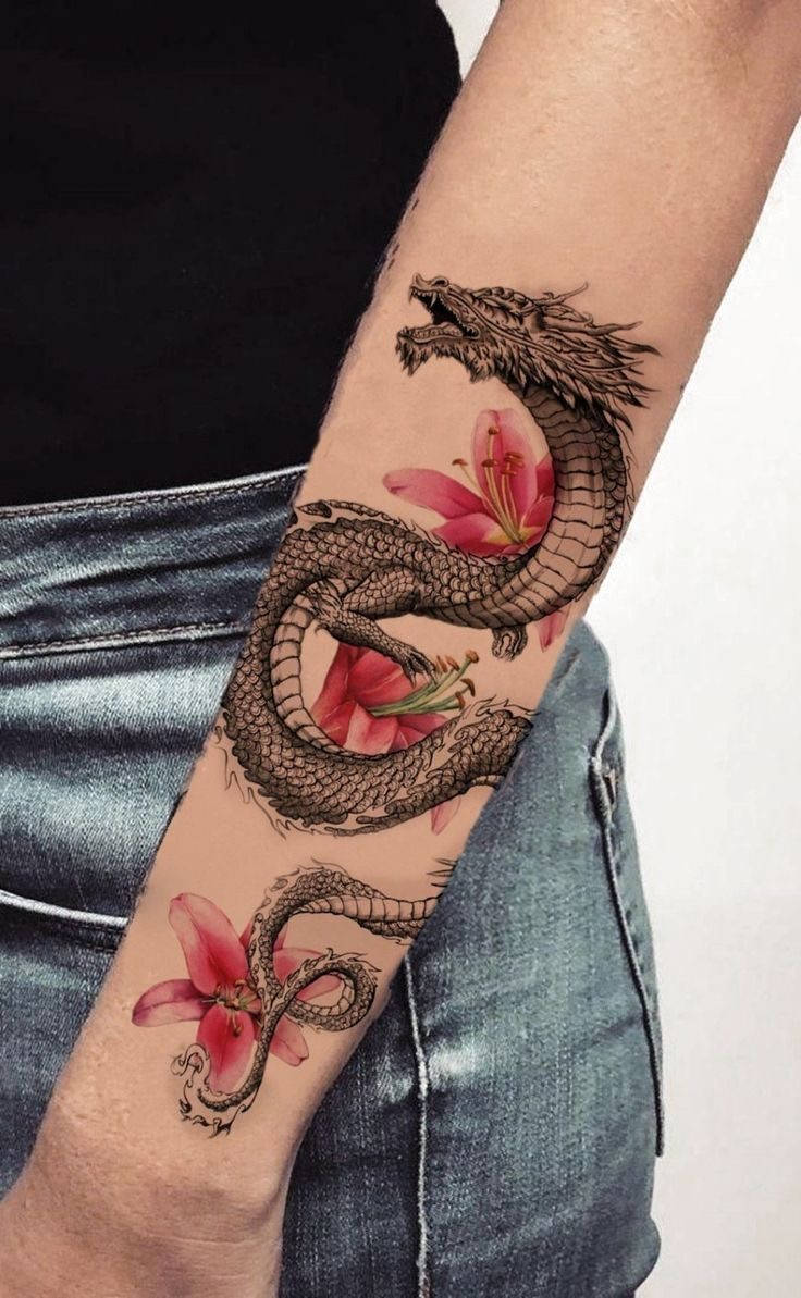 Japanese Dragon Tattoo On Arms