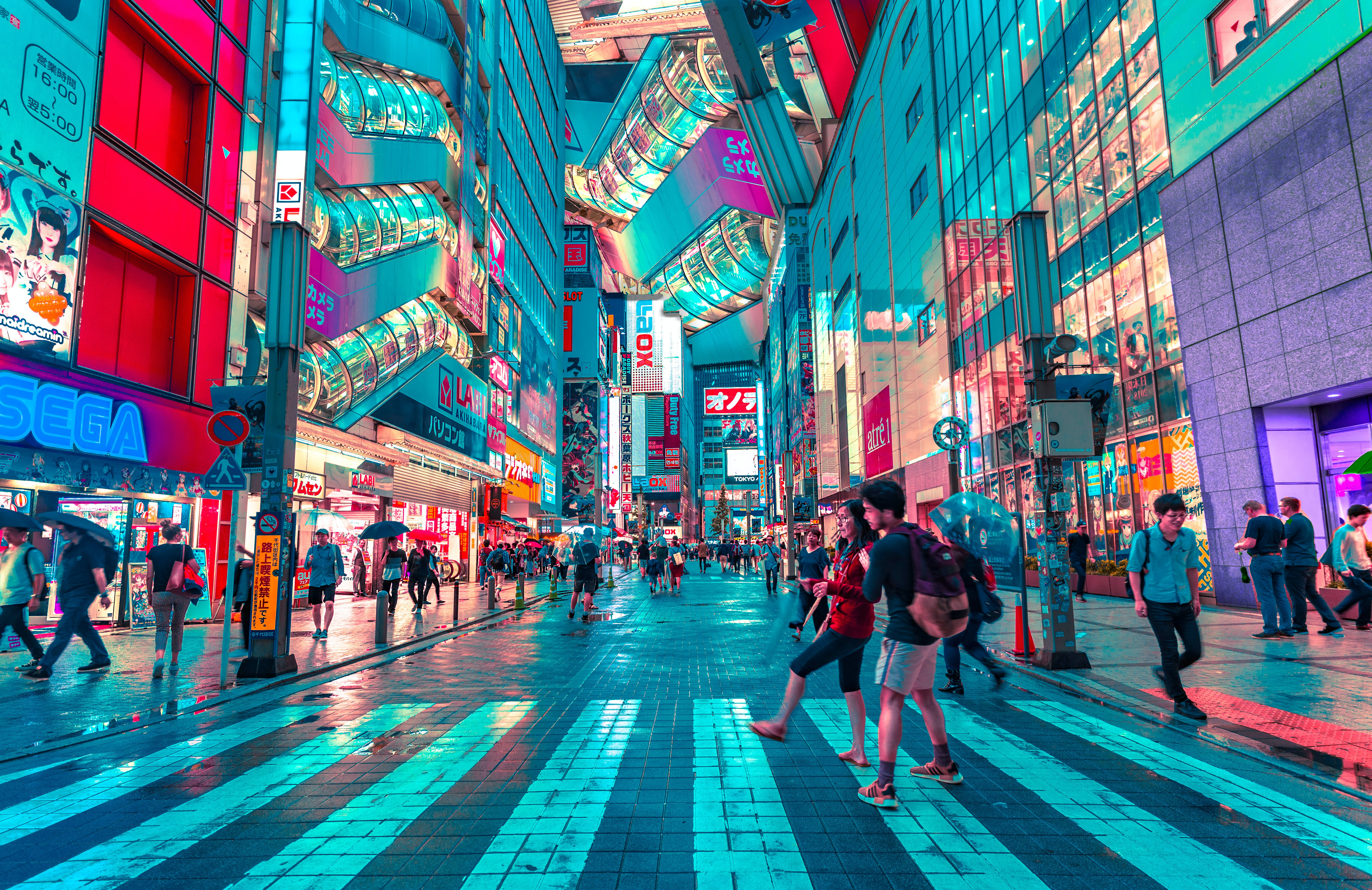 Japanese Hd Busy Tokyo Street Background