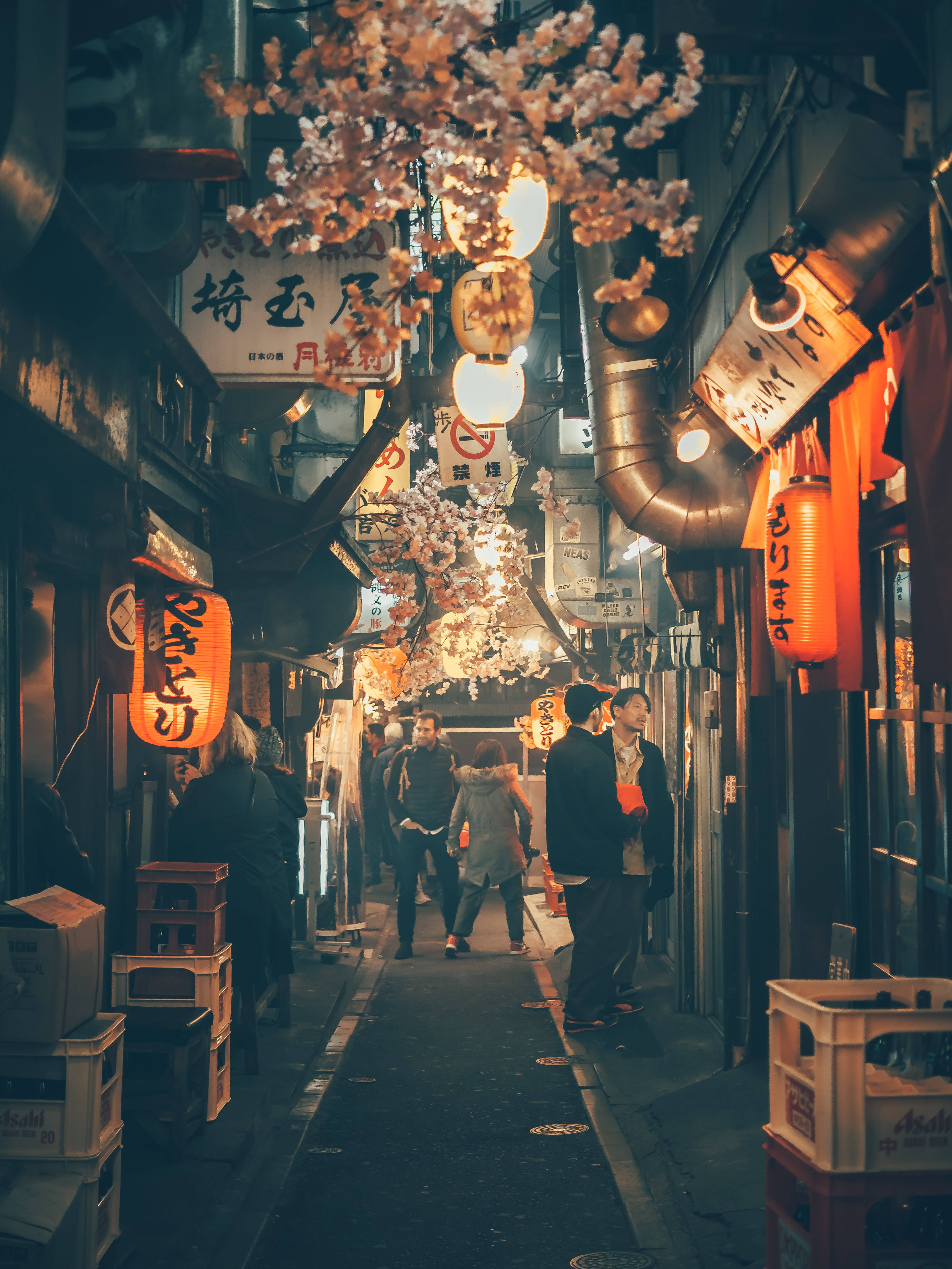 Japanese Hd Tokyo Street Lanterns Background