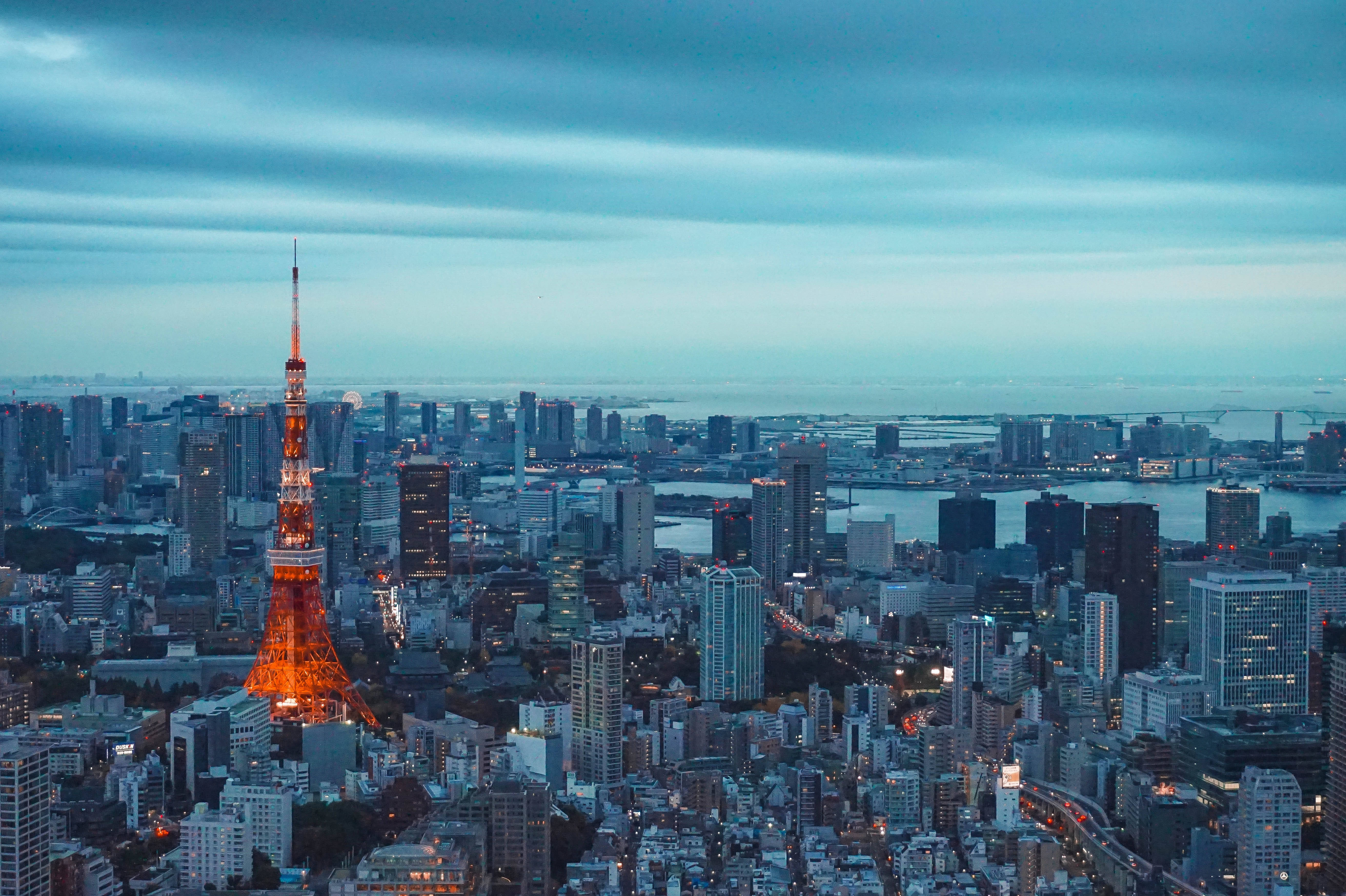 Japanese Hd Tokyo Tower Aerial View Background