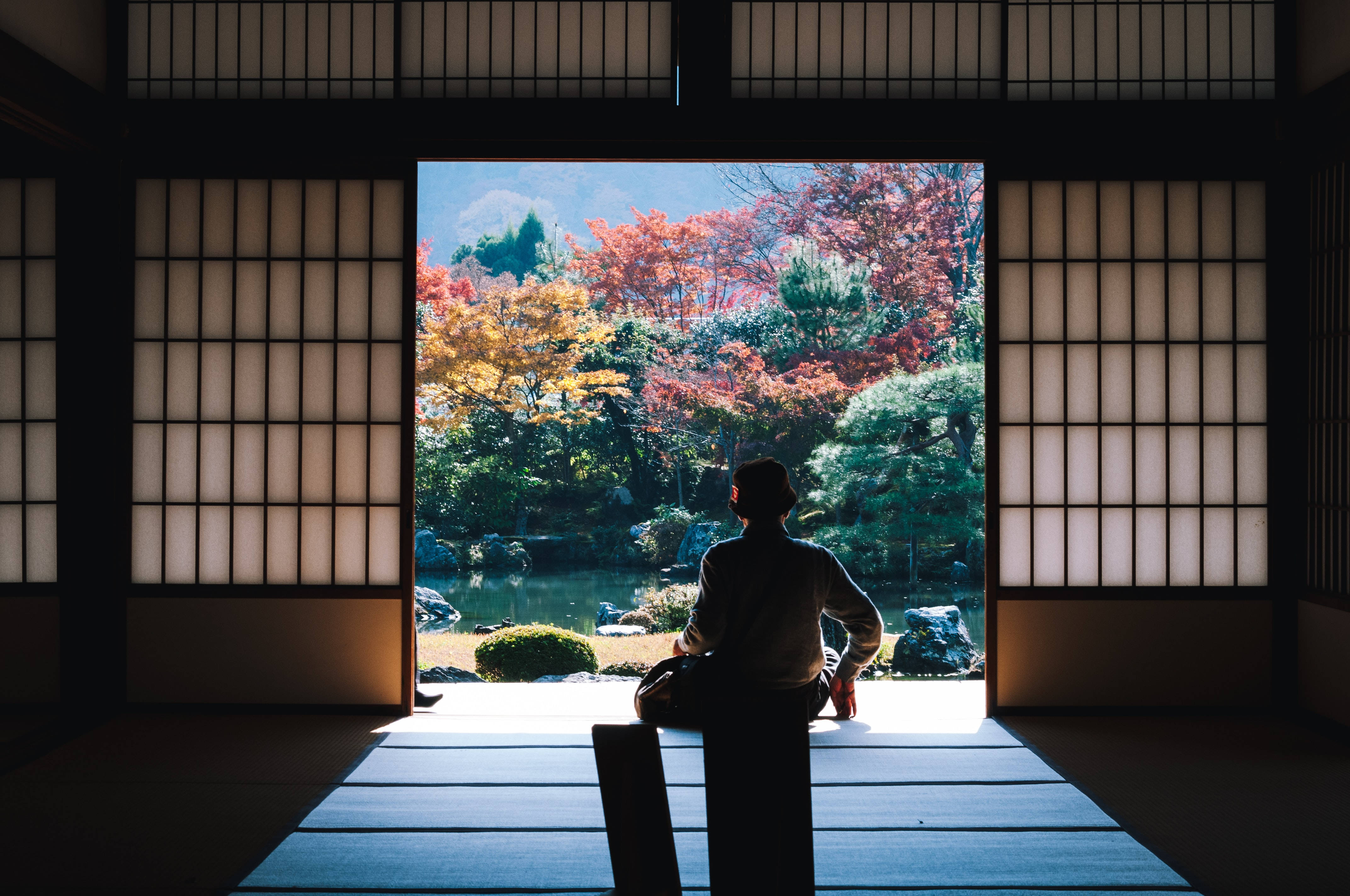 Japanese Hd Traditional Room Silhouette Background