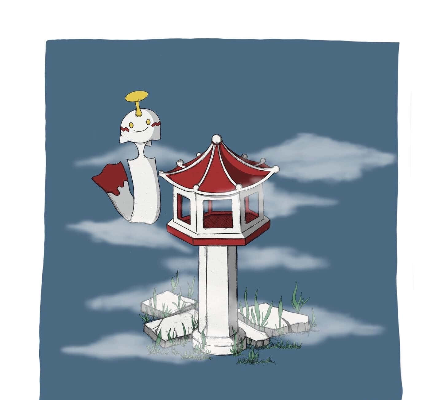 Japanese Lantern Beside Chimecho Background