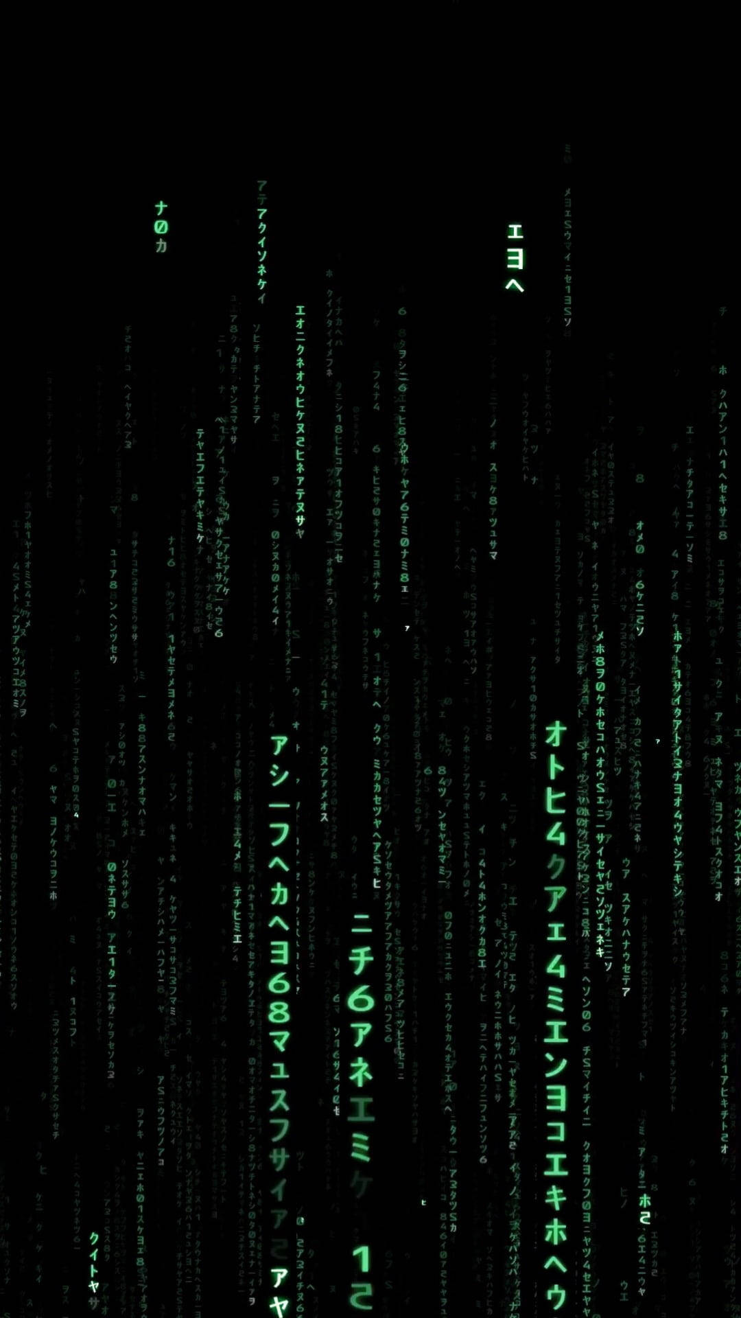 Japanese Matrix Code Streams Hacking Android Background