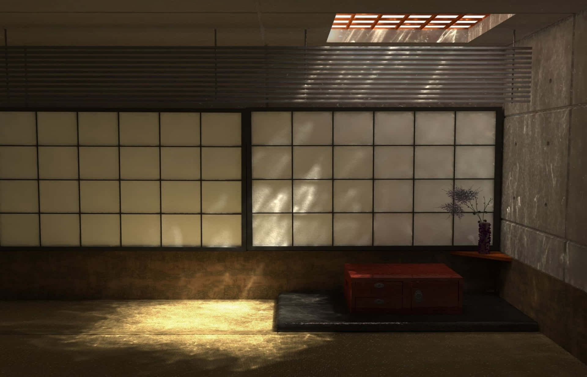 Japanese Minimalist House Interior Zen Background
