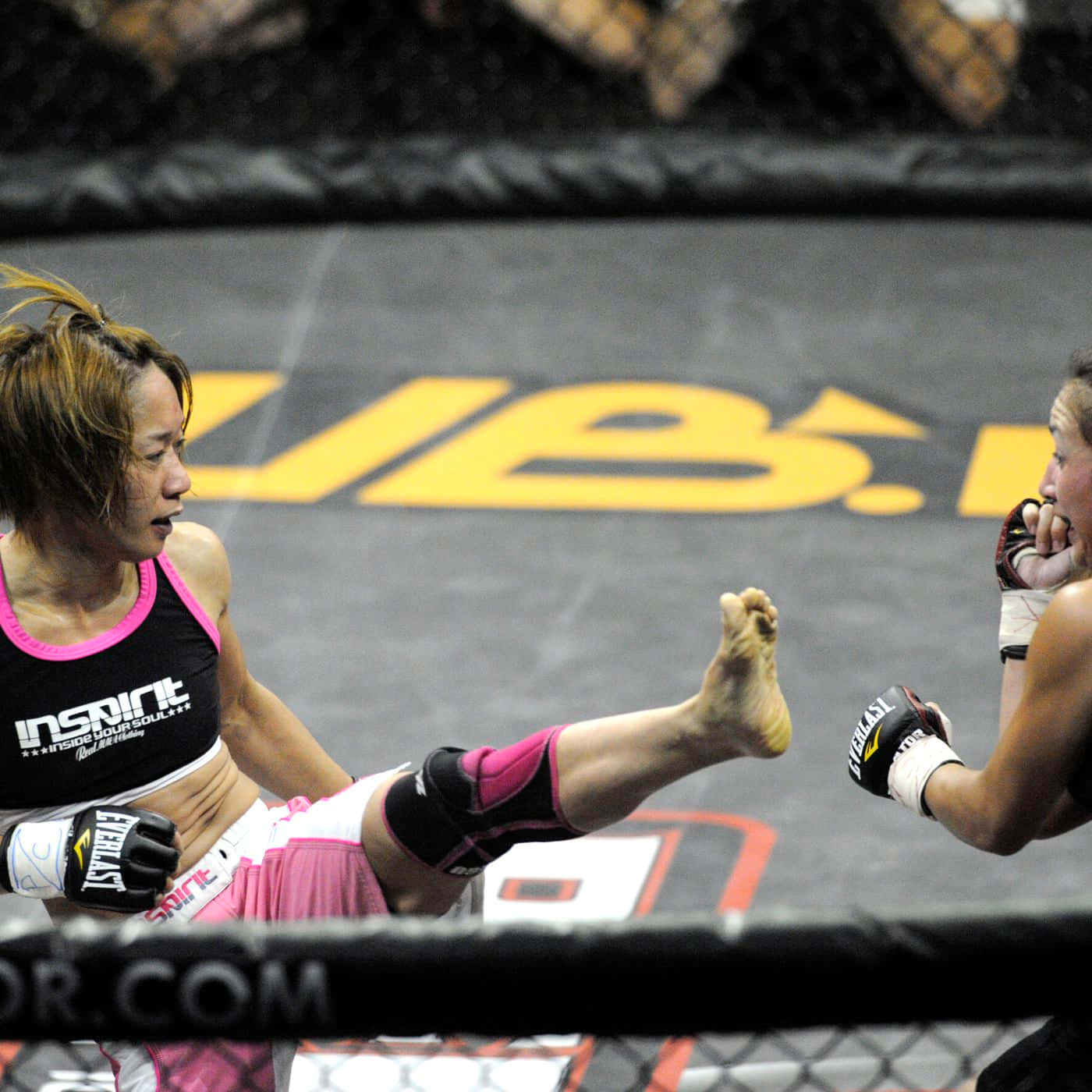 Japanese Mixed Martial Artist Megumi Fujii In Action Background
