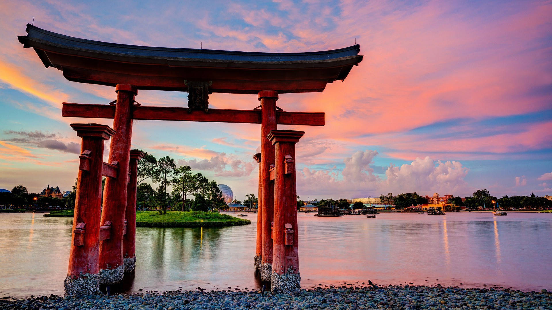 Japanese Nature Pavilion Background