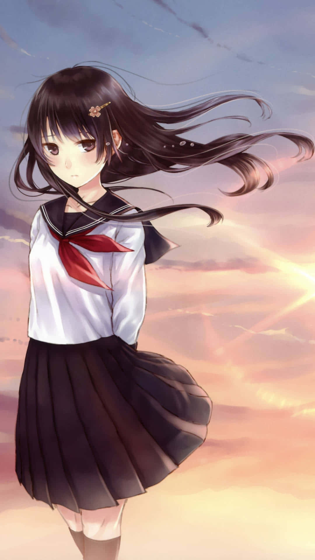 Japanese School Anime Girl Background