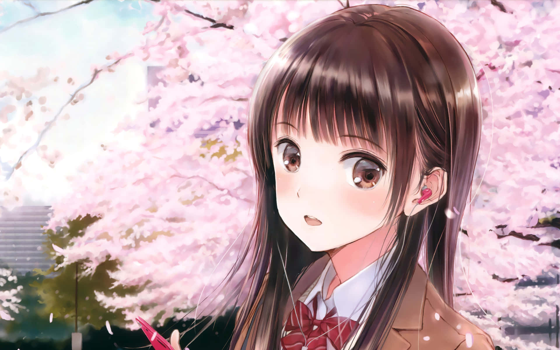 Japanese School Anime Girl Background