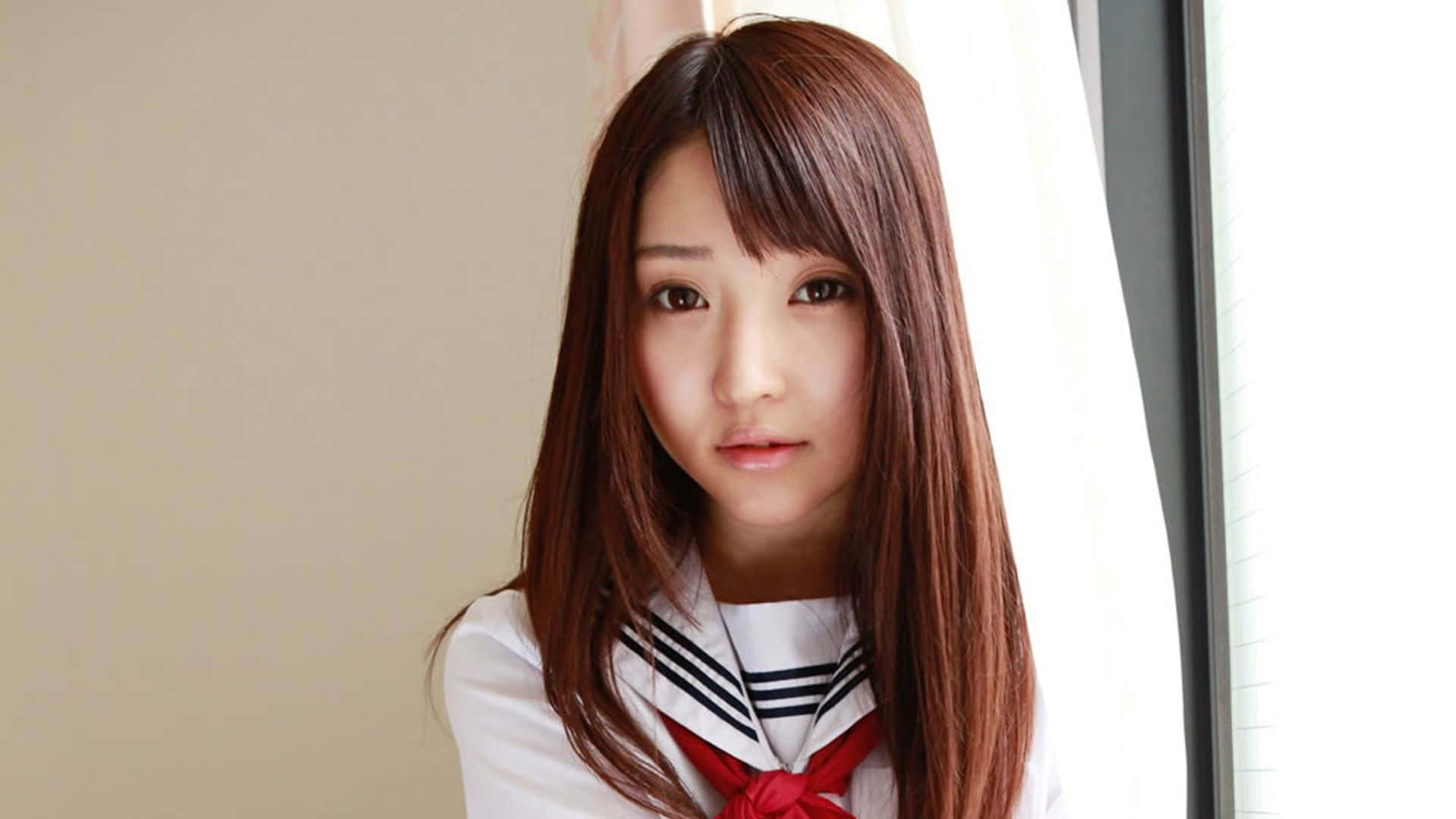 Japanese School Girl Posing Background