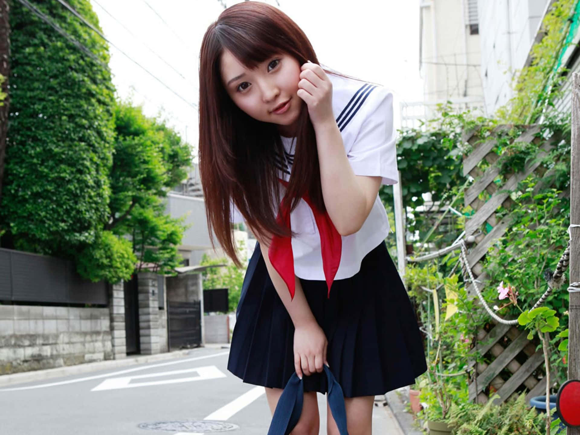 Japanese School Kawaii Girl Background