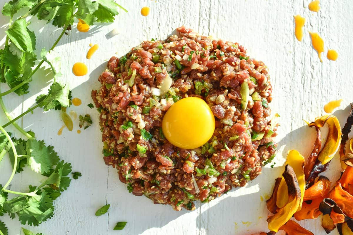 Japanese Steak Tartare Background