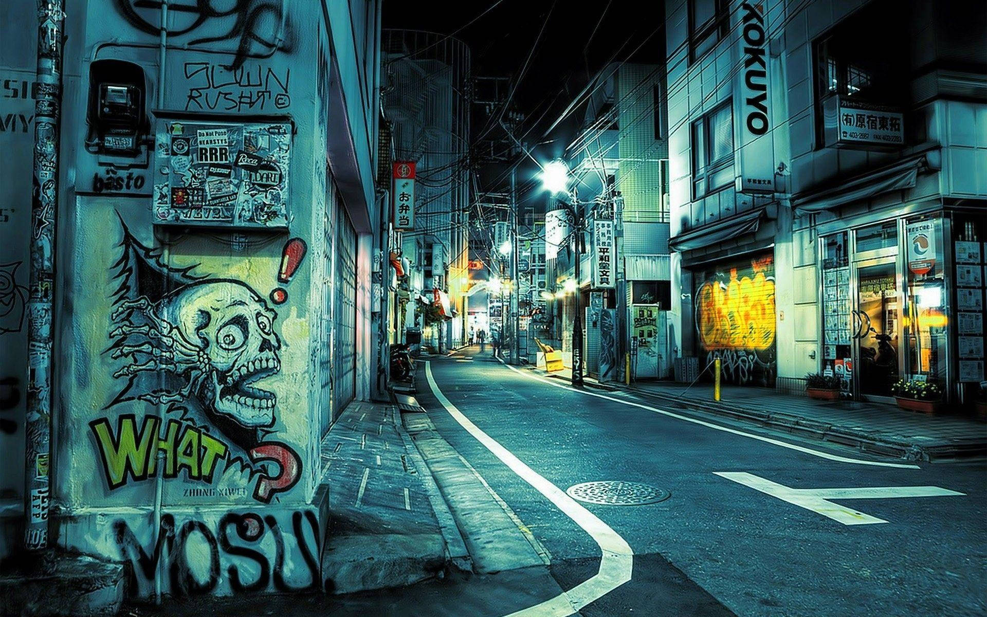 Japanese Street Urban Art Background