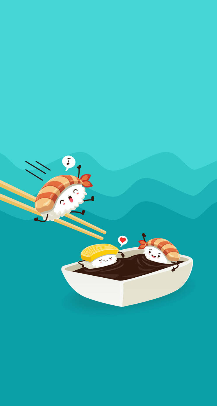 Japanese Sushi Vector Art Background