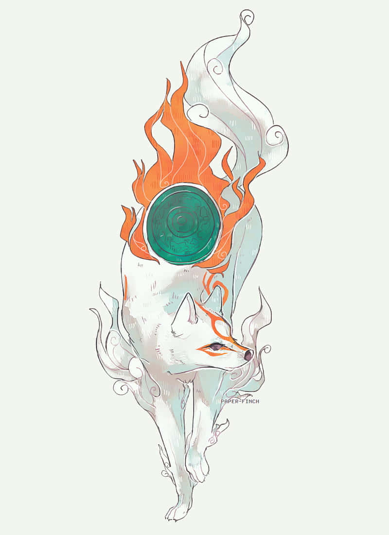 Japanese Wolf God Shines In Okami Hd Background